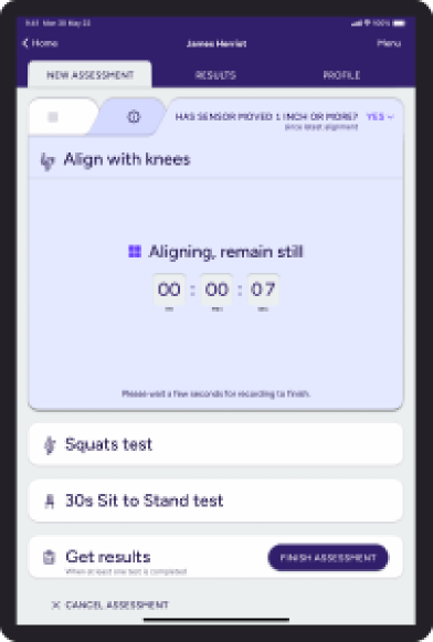 The re-alignment journey running inline within the test tile